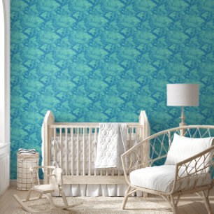 Cool Dieren Waterverf Patroon - Vis 2 Behang