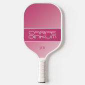 Cool Dink Pun Monogram Initialen Girly Pink Modern Pickleball Paddle (Achterkant)