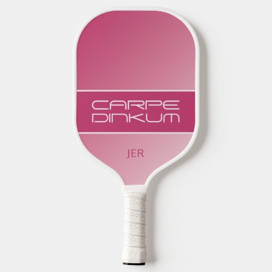 Cool Dink Pun Monogram Initialen Girly Pink Modern Pickleball Paddle (Achterkant)
