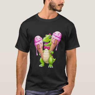 Cool Dino avec crème glacée - T-shirt caricature a