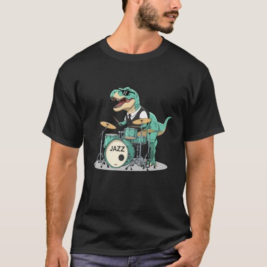 Cool Dino Percussionist Tee t-shirt  (Devant)