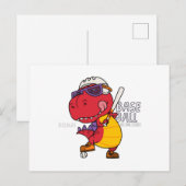 Cool dinosaur die honkbal speelt briefkaart (Voorkant / Achterkant)