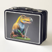 Cool Dinosaurus Metalen Lunchbox (Achterkant)
