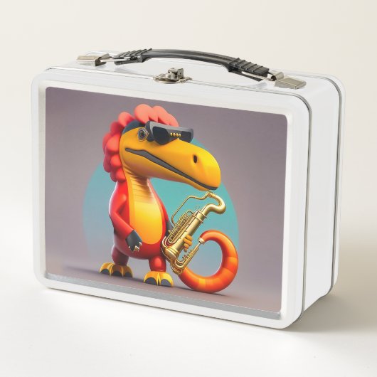 Cool Dinosaurus Metalen Lunchbox (Voorkant)