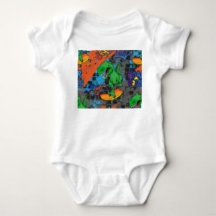 Cool dinosaurus skateboard naadloos patroon romper