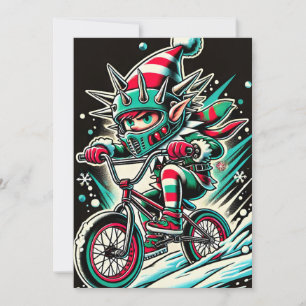 Cool Dirt Bike Elf Christmas Kaart voor jongens
