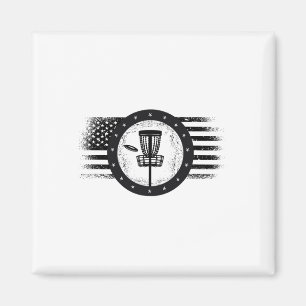 Cool Disc Golf Sport Verenigde Staten Grunge Vlag Magneet