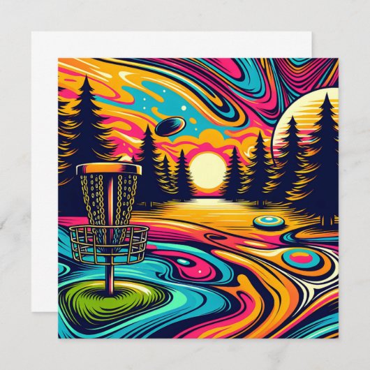 Cool Disc golfbaan bij zonsondergang (Voorkant / Achterkant)