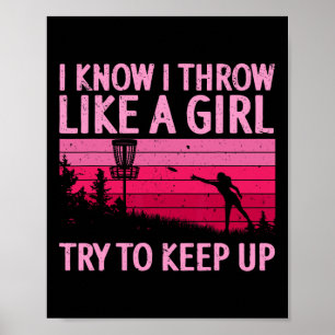 Cool Discgolf Design Voor Vrouwen Meisjes Disc Gol Poster