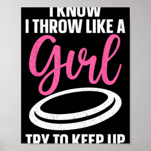 Cool discgolf ontwerp voor vrouwen meisjes discgol poster