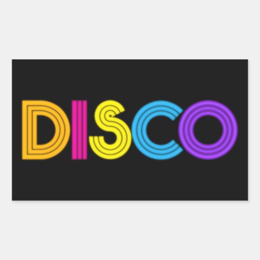 Cool Disco muziek woord kunst sticker (Voorkant)