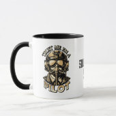 Cool Distressed Custom Naam en Datum Pilot Mok (Links)
