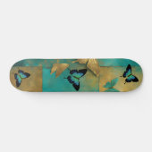 Cool Distressed Grunge Blauwgroen vlinder Schaats Skateboard (Horizontaal)