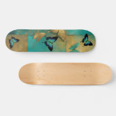 Cool Distressed Grunge Blauwgroen vlinder Schaats Skateboard (Horizontaal)