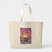 Cool Dj Cat Marker Art Illustratie Toon Fun Grote Tote Bag (Achterkant)