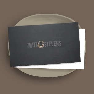 Cool DJ Gold Headphones Black Music 2 Visitekaartje