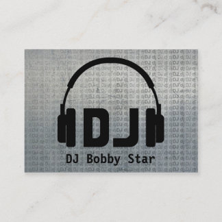 Cool dj hoofdtelefoon logo metalic visitekaartje