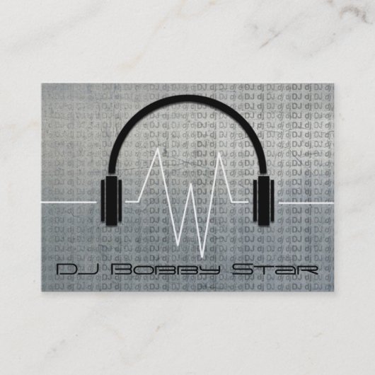 Cool dj metalic visitekaartje (Voorkant)