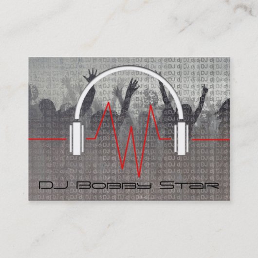 Cool dj metalic visitekaartje (Voorkant)