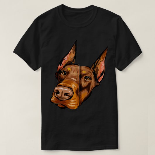 Cool Doberman Dog Face Zip T-shirt (Design voorkant)