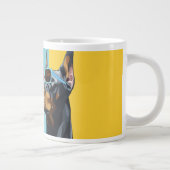 Cool Doberman with sunglasses Extra Grote Beker (Rechts)