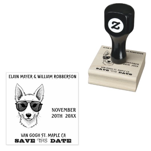 Cool Dog Bewaar de datum Rubberstempel (Gestempeld)