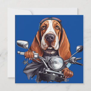 Cool dog biker, schattig basset hound dog driver