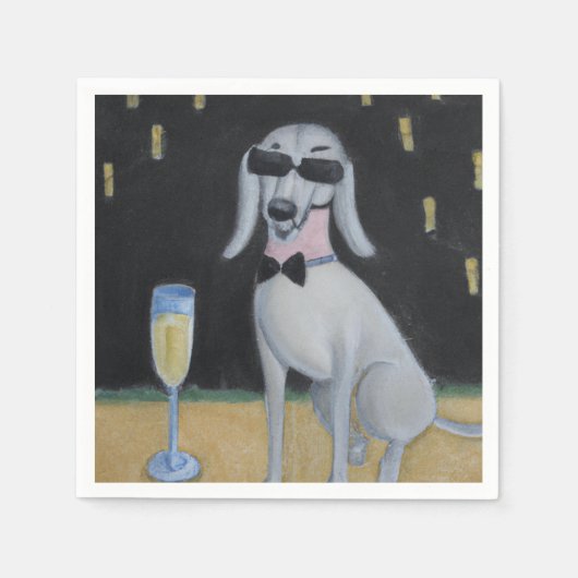 Cool Dog Drink Champagne Servet (Voorkant)