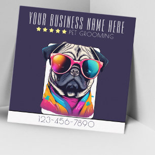 Cool Dog Grooming stijlvolle hond loyaliteit Vierkante Visitekaartje