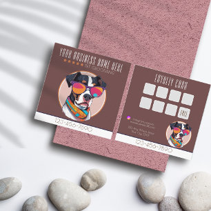 Cool Dog Grooming trendy en stijlvolle loyaliteit Vierkante Visitekaartje