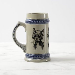 Cool Dog hoofdtelefoon Schattige Huisdieren Zwart  Bierpul