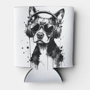 Cool Dog hoofdtelefoon Schattige Huisdieren Zwart Blikjeskoeler