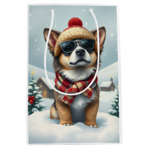Cool Dog in Preppy winterkleding en Pet winter Medium Cadeauzakje