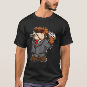 Cool Dog Poker Cigar Sunbril Play Casino Gambli T-shirt