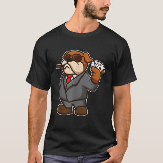 Cool Dog Poker Cigar Sunbril Play Casino Gambli T-shirt
