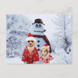 Cool Dogs en Snowman Briefkaart