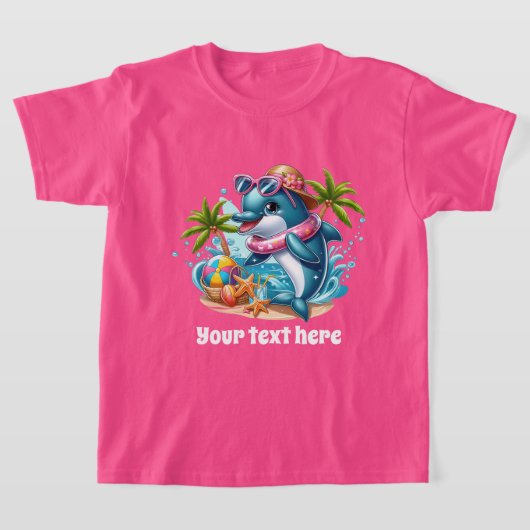 Cool dolfijn voeg tekst pool meisjes t-shirt (Laagn)