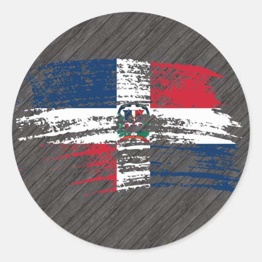 Cool Dominicaanse vlag Ronde Sticker (Voorkant)