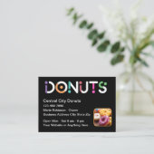 Cool Donut Theme Doughnut Shop Visitekaartje (Staand voorkant)