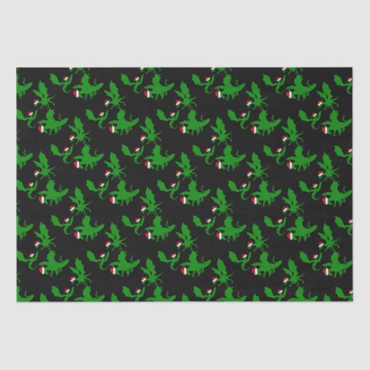 Cool Dragon Black Green Tissuepapier (Voorkant)