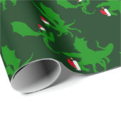Cool Dragon Kerstmis Cadeaupapier (Rol Hoek)