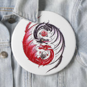 Cool Dragon Yin Yang tattoo Ronde Button 6,0 Cm (In situ)