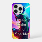 Cool Dramatic Lady Liberty Keep Calm and Sparkle iPhone Hoesje (Achterkant)