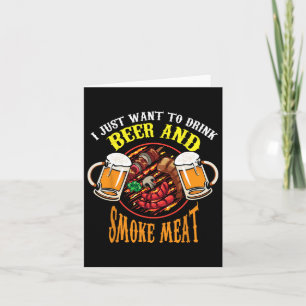 Cool Drink Beer en Smoke Meat BBQ Funny Foodie Lo Kaart