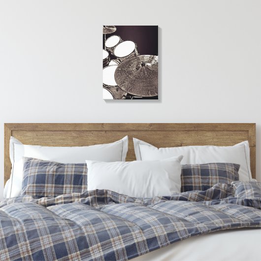 Cool Drum Kit Canvas Drummer Art Snare Cymbal (Insitu (Slaapkamer))