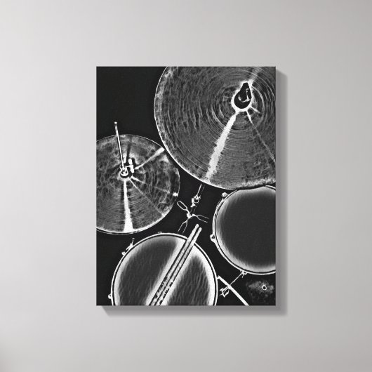 Cool Drummer Art Drum Kit Canvas Snare Drumsticks (Voorkant)
