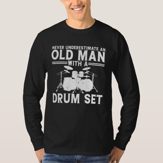 Cool Drummer Men Dad Drum Set Player Drum Kit Musi T-shirt (Voorkant)