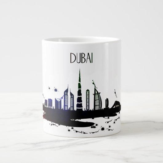 Cool Dubai city skyline uitzicht ontwerp Extra Grote Mok (Voorkant)