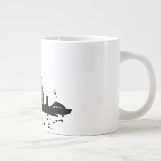 Cool Dubai city skyline uitzicht ontwerp Extra Grote Mok (Rechts)