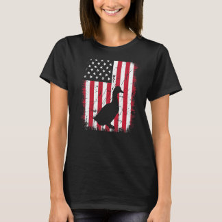 Cool Duck Animal Retro USA Amerikaanse vlag T-shirt